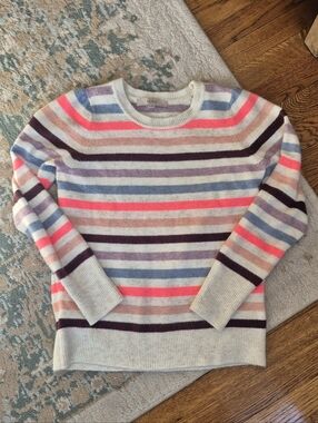 LOFT Striped Crewneck Sweater Sz M